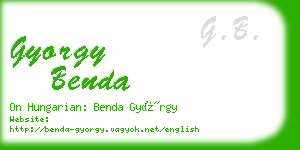 gyorgy benda business card